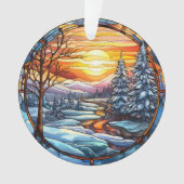Feste Weihnachtslandschaft aus Glas Ornament (Vorderseite)