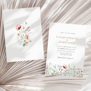 Feste Wilde Blumenwiese Hochzeitseinladung Einladung