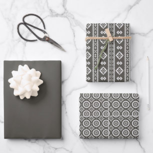 Fester Farbwald Schattengrün grau Geschenkpapier Set