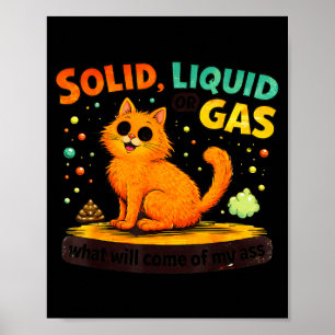 Fester Flüssiger Oder Gasförmiger Lustiger Katzen- Poster