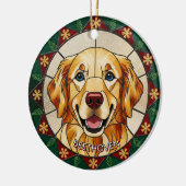 Fester Glaseffekt DOG's Name Weihnachten Keramik Ornament (Links)