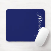 Fester Marine-Blau-Hintergrund, Namensmonogramm Mousepad (Mit Mouse)