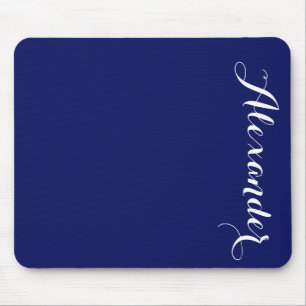 Fester Marine-Blau-Hintergrund, Namensmonogramm Mousepad