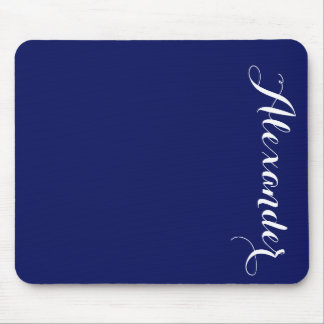 Fester Marine-Blau-Hintergrund, Namensmonogramm Mousepad