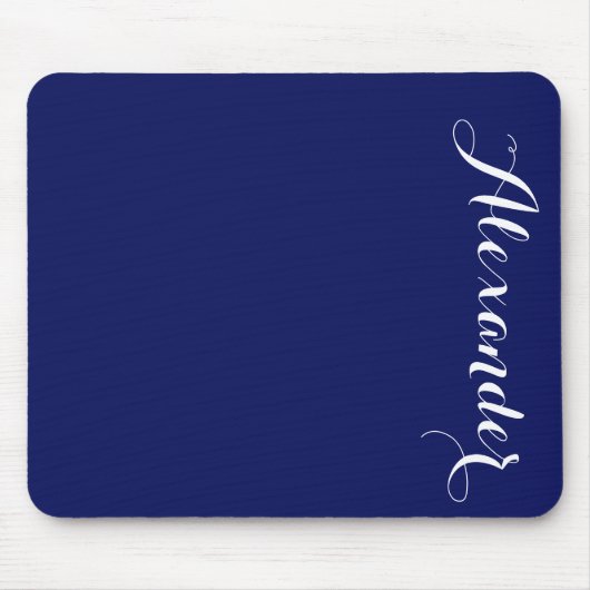 Fester Marine-Blau-Hintergrund, Namensmonogramm Mousepad (Vorne)
