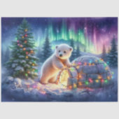 Fester Polar Bär Dekorieren Iglu Decoupage Seidenpapier (Vorderseite)