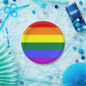 Fester Regenbogen-Streifen-Papier-Teller Pappteller (Party)
