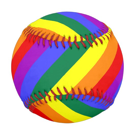 Fester Regenbogen Streifen Wasserfarbe Wash Regenb Baseball (Vorderseite)