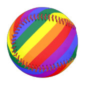 Fester Regenbogen Streifen Wasserfarbe Wash Regenb Baseball (Vorderseite Links)