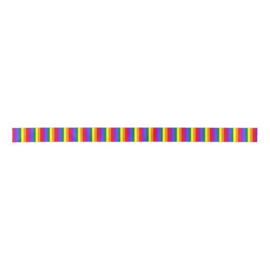 Fester Regenbogen Stripes Band Satinband (Vorderseite)