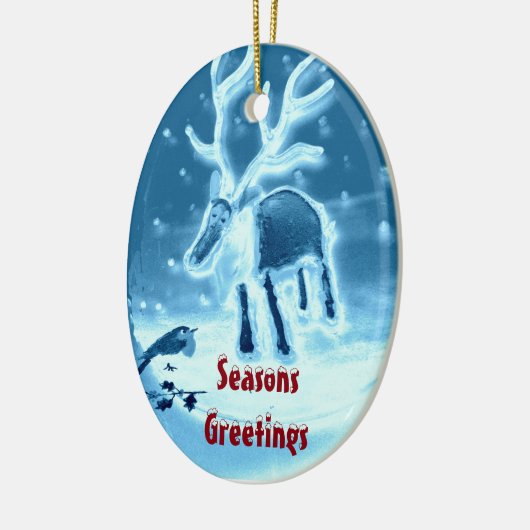 Fester Rentier Robin Saison Keramikornament (Links)