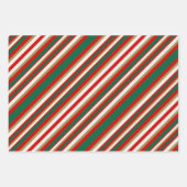 Fester Santa und Streifen Kitsch Geschenkpapier Set (Vorderseite 2)