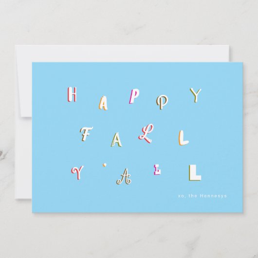 FESTER SCHRIFTART FALL FEIERTAGSKARTE (Vorderseite)
