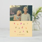 FESTER SCHRIFTART FALL FOTO FEIERTAGSKARTE (Stehend Vorderseite)