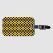 Fester schwarzer Gepäckträger mit M Gold Dot Style Gepäckanhänger (Vorderseite (Horizontal))