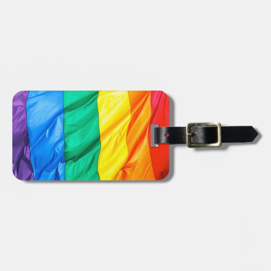 Fester Stolz - Gay Pride-Flaggen-Nahaufnahme Gepäckanhänger (Vorderseite horizontal)