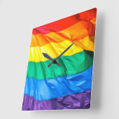 Fester Stolz - Gay Pride-Flaggen-Nahaufnahme Quadratische Wanduhr (Winkel)