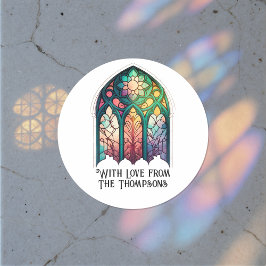 Fester Weihnachtsfeiertag aus Glas Personalisiert Runder Aufkleber