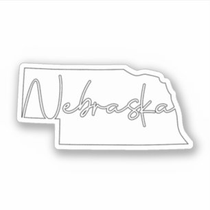 Fester weißer Nebraska-Staat Aufkleber