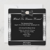 Festes Abendessen Party White Black Krawatte Holly Einladung (Rückseite)