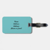 Festes Aqua-blauer Pop der Farbe Gepäckanhänger (Rückseite horizontal)