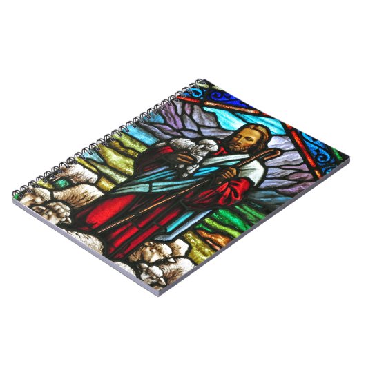 Festes Bild von Jesus und Lämmern Notizblock (Linke Seite)