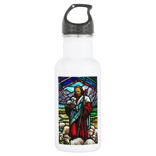 Festes Bild von Jesus und Lämmern Trinkflasche (Vorderseite)