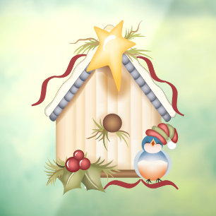 Festes Birdhouse Fensteraufkleber
