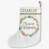 Festes Cypress-Muster mit Monogramm-Urlaub Kleiner Weihnachtsstrumpf (Rückseite)