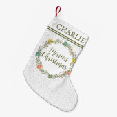 Festes Cypress-Muster mit Monogramm-Urlaub Kleiner Weihnachtsstrumpf (Vorderansicht (hängend))