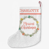 Festes Cypress-Muster mit Monogramm-Urlaub Kleiner Weihnachtsstrumpf (Rückseite)