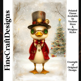 Festes Duckling mit Weihnachtsbaum L3 Decoupage Seidenpapier