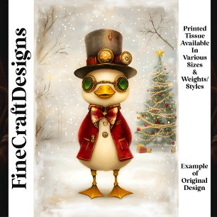 Festes Duckling mit Weihnachtsbaum L3 Decoupage Seidenpapier