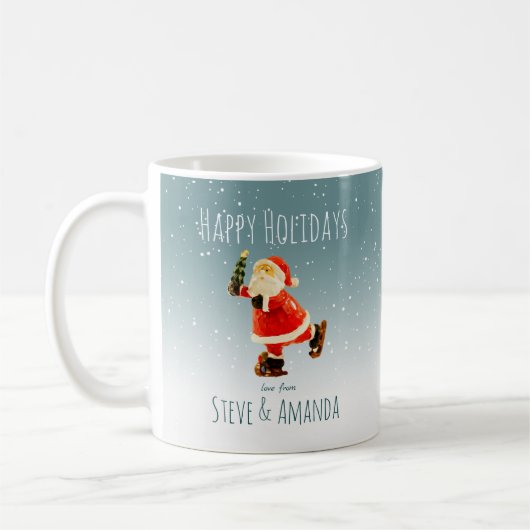Festes Eis Skaten Santa - Personalisiert Kaffeetasse (Links)