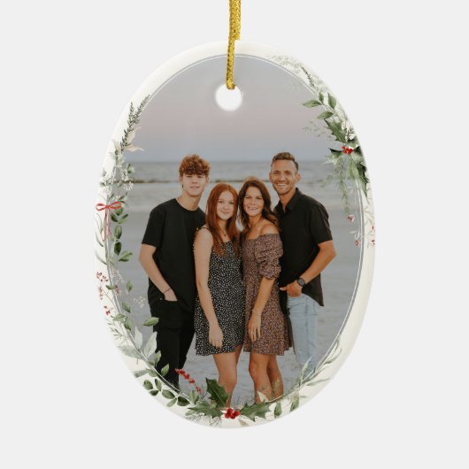 festes Foliage Frame-Foto Keramik Ornament (Vorne)