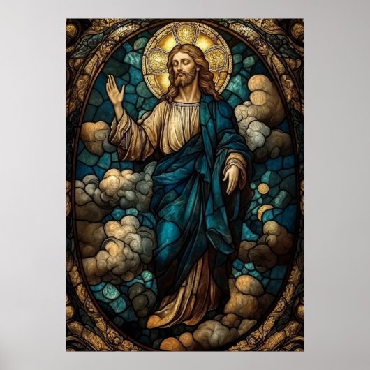 Festes Glas Jesus Art - Christlich Poster (Vorne)