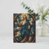 Festes Glas Jesus Art - Christlich Postkarte (Stehend Vorderseite)