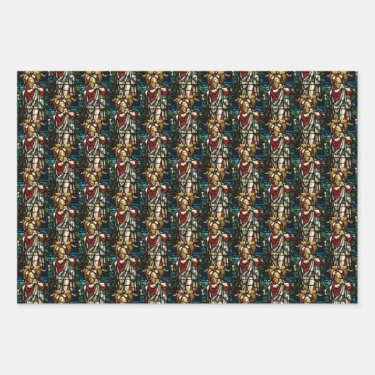 Festes Glas Jesus beten in der Wildnis Geschenkpapier Set (Vorderseite 3)