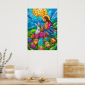 Festes Glas Jesus Ostern Mauer Kunst Poster (Küche)