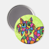 Festes Glas Kitty Magnet (Vorderseite/Rückseite)
