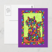 Festes Glas Kitty Postkarte (Vorne/Hinten)