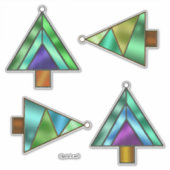 Festes Glas Look Weihnachtsbaum Ornamente Aufkleber (Vorderseite)