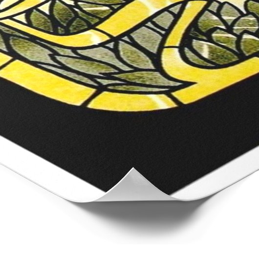 Festes Glas mit Peacock- und Schmetterlingsbesteck Poster (Ecke)