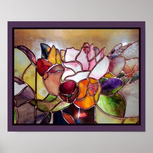 Festes Glas Moderne Blume Kunst, Dichtung und Musi Poster (Vorne)