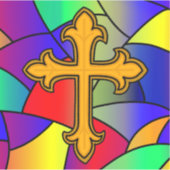 Festes Glas und Kreuzreligiös Aufkleber (Vorderseite)