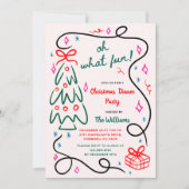 Festes handgezeichnetes Party Whimsisches Weihnach Einladung (Vorderseite)