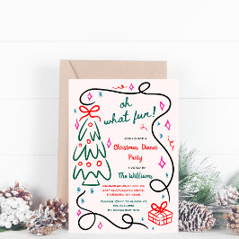 Festes handgezeichnetes Party Whimsisches Weihnach Einladung