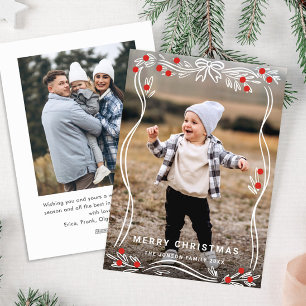 Festes Handgezeichnetes Weihnachtsbär 2 Foto Feiertagskarte