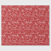 Festes handgezeichnetes Weihnachtswackelpapier Geschenkpapier (Flach)