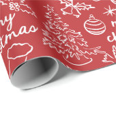 Festes handgezeichnetes Weihnachtswackelpapier Geschenkpapier (Rolleneckpunkt)